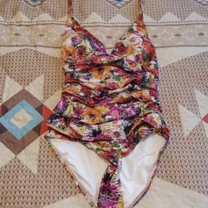 Large floral bathing suit